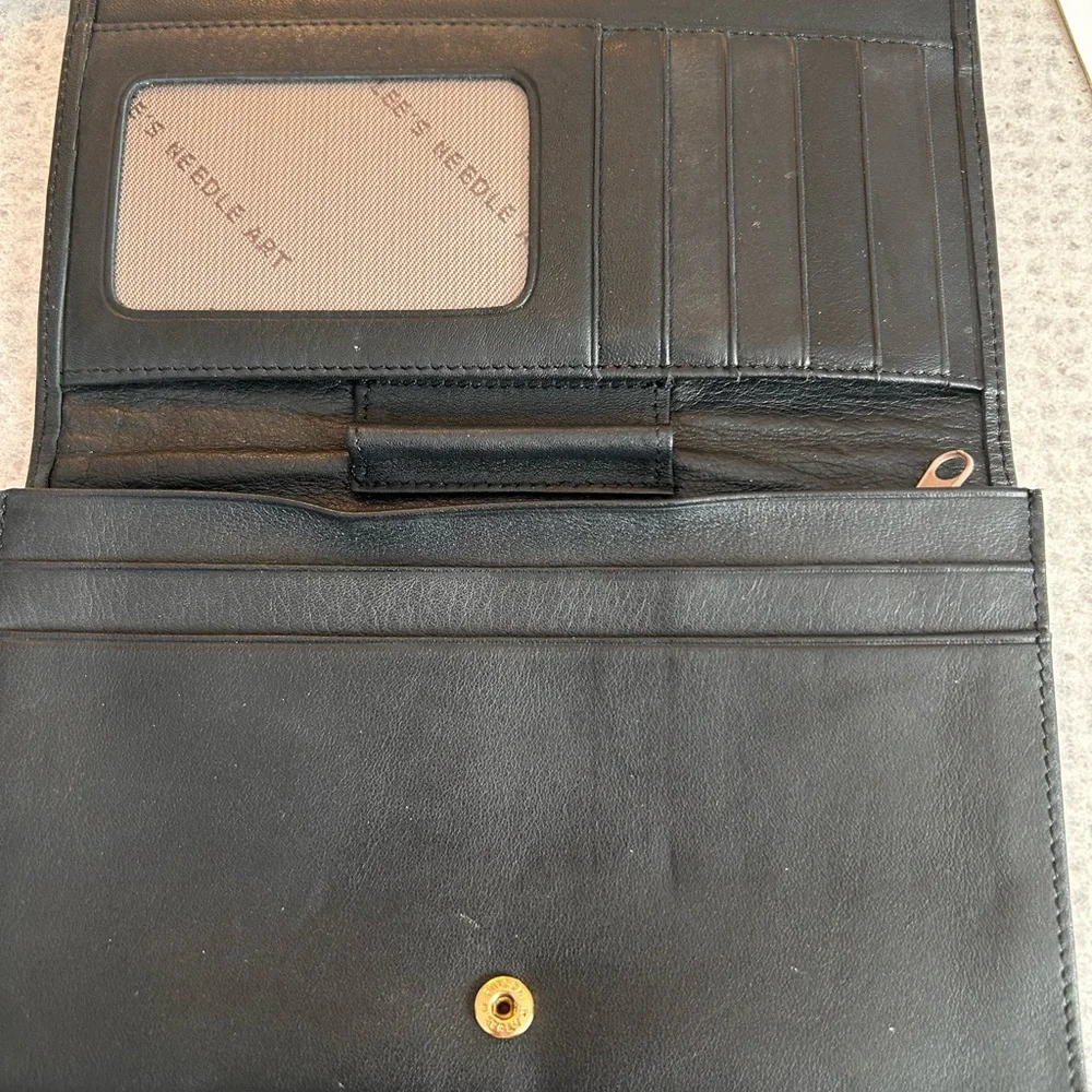 Hand needle point wallet by Lee